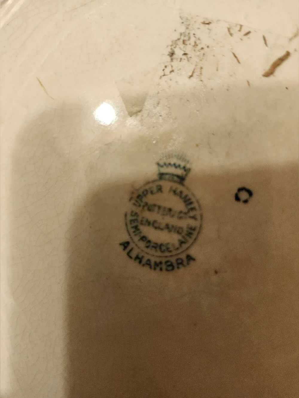 Alhambra Semi-Porcelain Plate with Crown Backstamp
